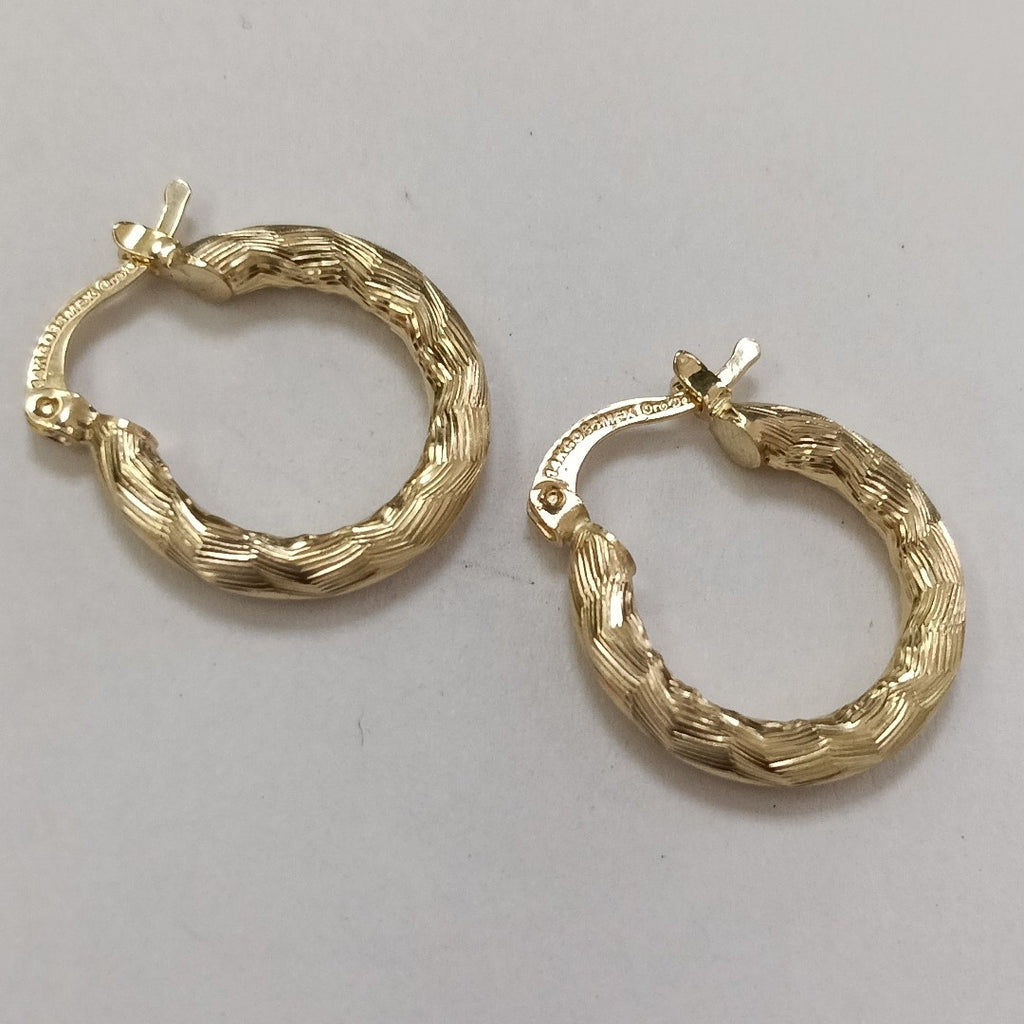 ARETES TEJIDO ARRACADAS ASTRIADAS 14K 2 GR (NUEVO)