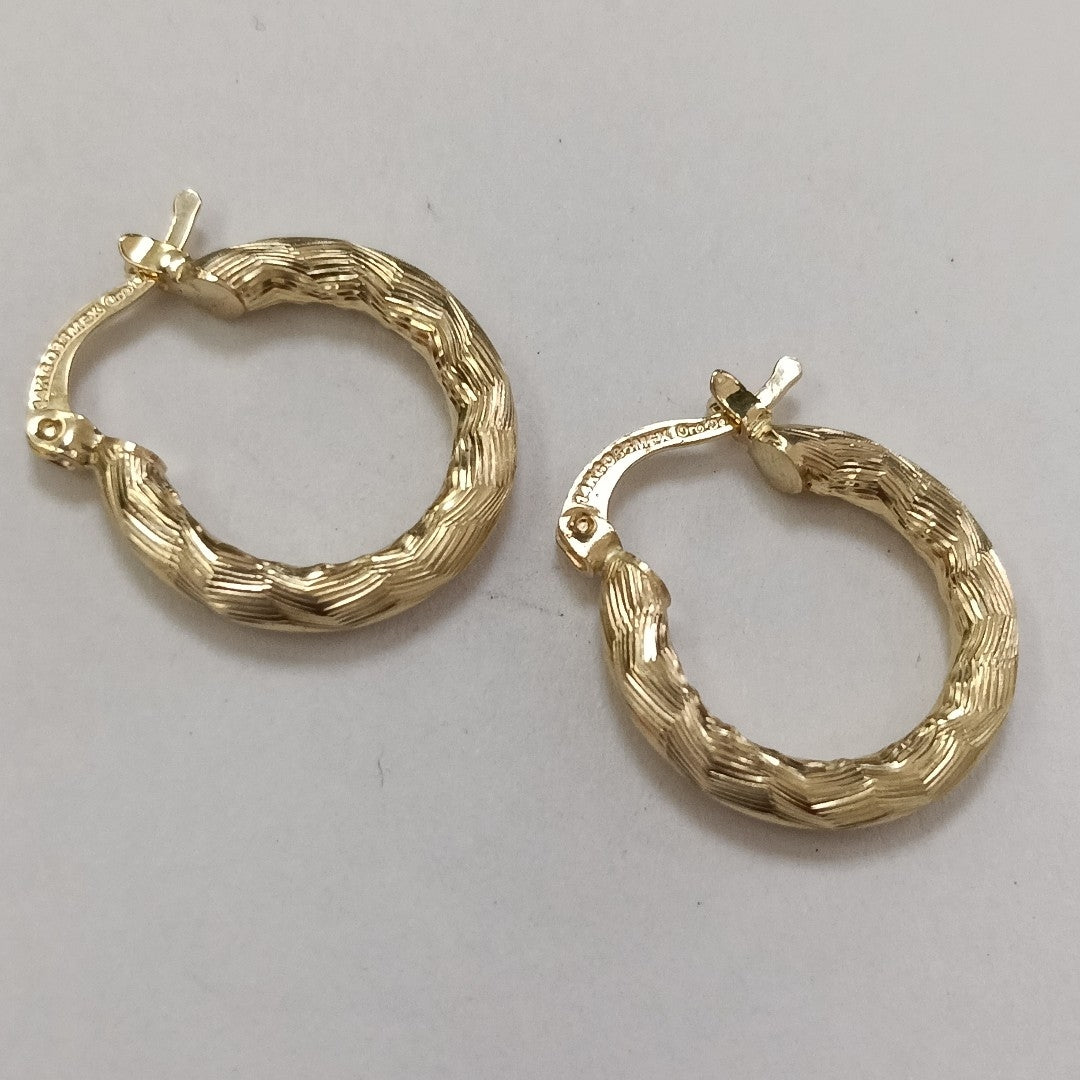 ARETES TEJIDO ARRACADAS ASTRIADAS 14K 2 GR (NUEVO)