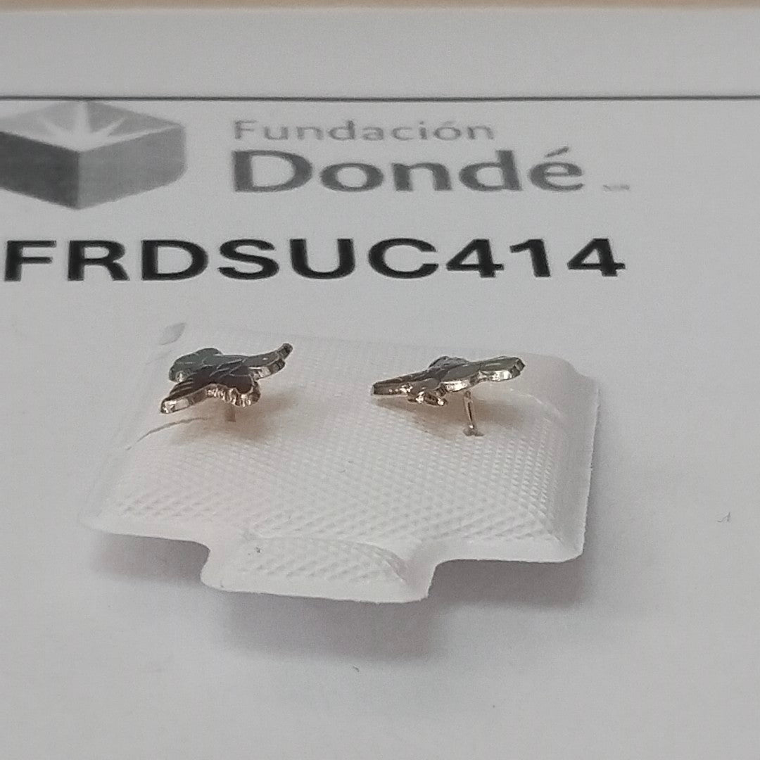 BROQUELES BROQUEL FIG COLIBRI ESMALTE AZUL 14K 0.2138 GR (NUEVO)