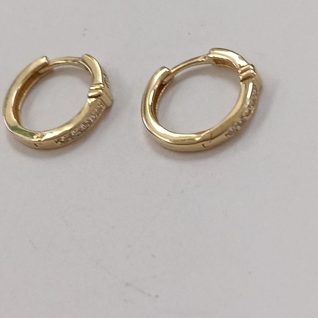 ARETES HUGGIES C CIRCONIA 14K 1.9 GR (NUEVO)