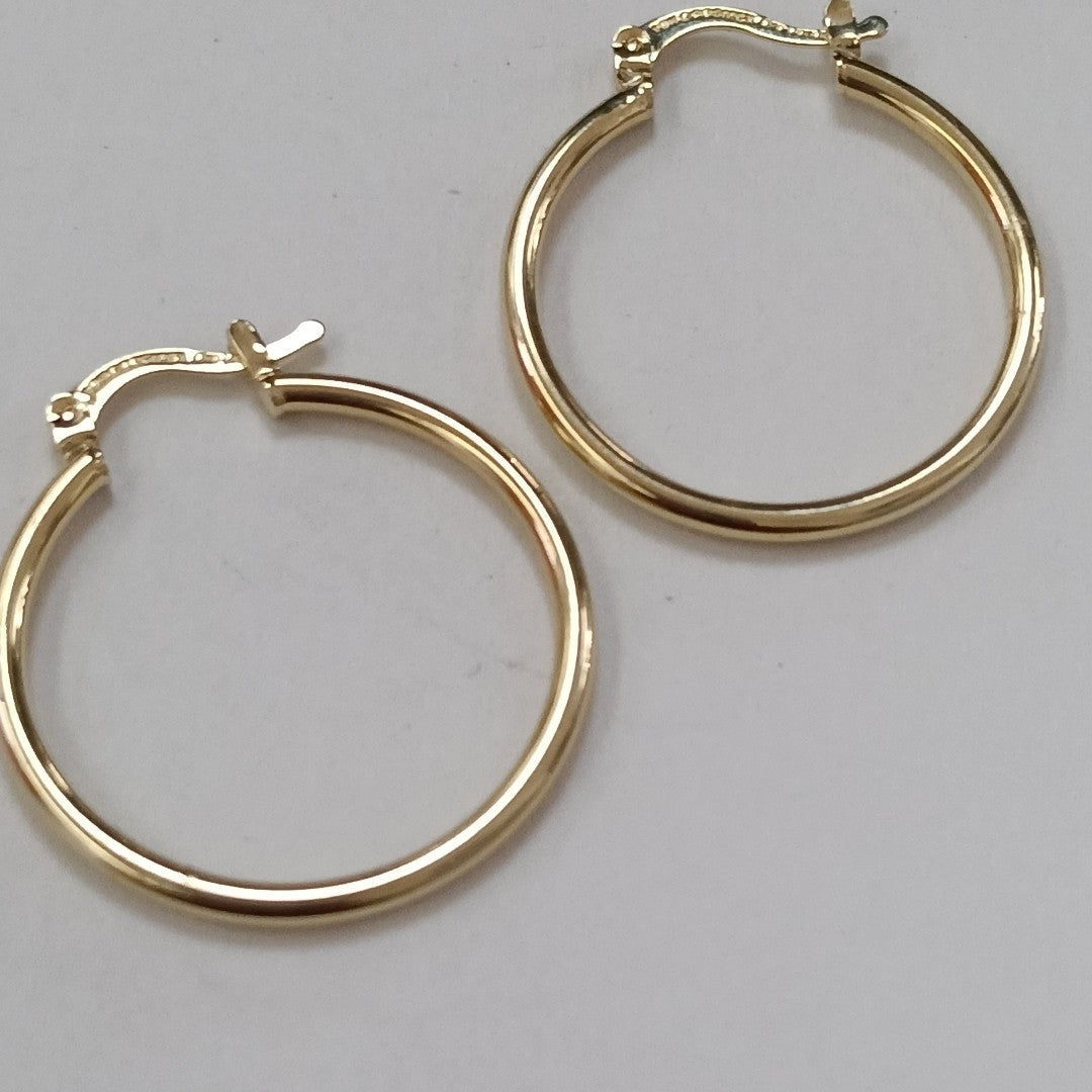 ARETES TEJIDO ARRACADAS LISAS 14K 1.5 GR (NUEVO)