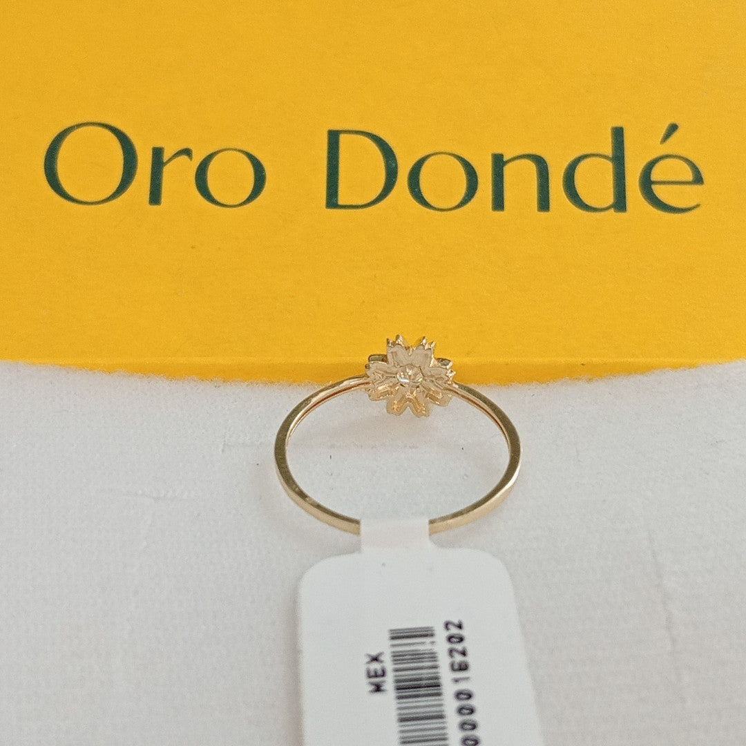 ANILLOS FIG FLOR CON CIRCONIAS 14K TALLA 7 1 GR (NUEVO)