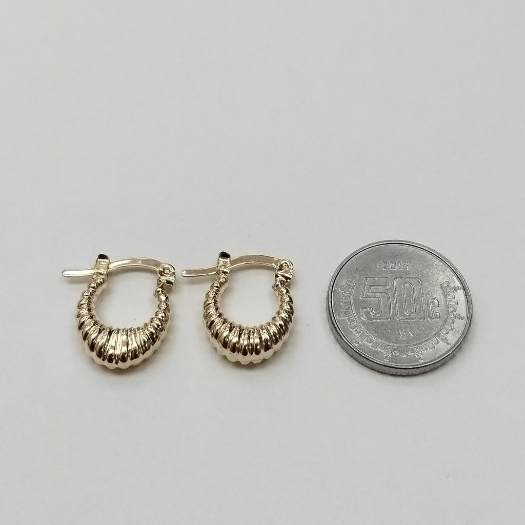 ARETES ARRACADA ESTRIADAS 14K 1.1 GR (NUEVO)