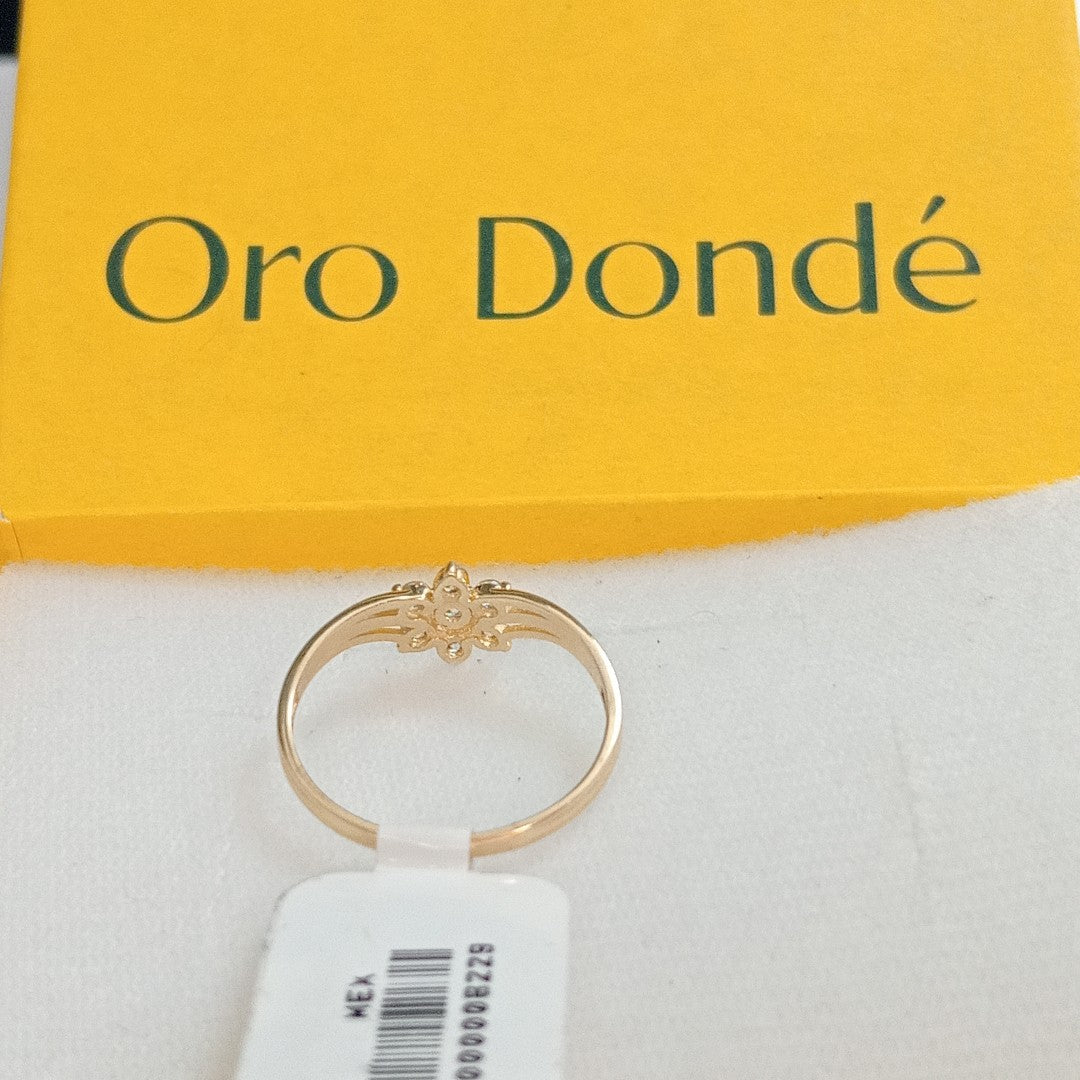 ANILLO ANILLITO FLOR C CIRCONIAS 14K 8 TALLA 1.4 GR (NUEVO)