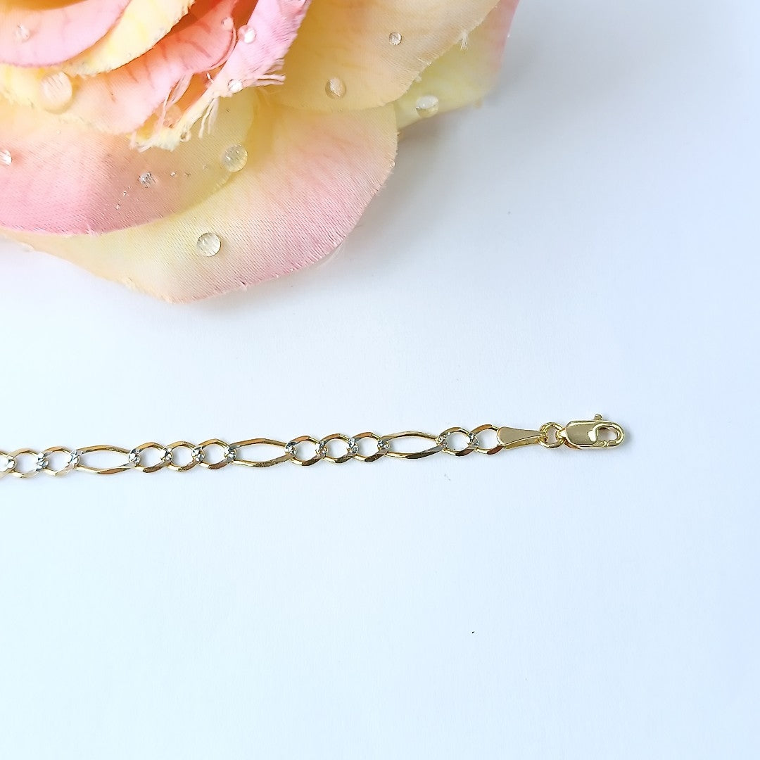 PULSERA 3X1 DIAMANTADA 14K 18 CM 2.7 GR (NUEVO)