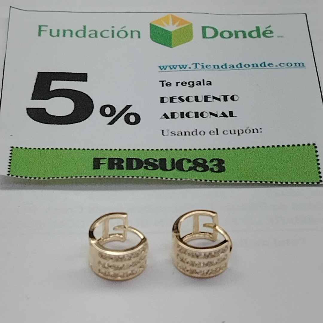 ARETES HUGGIES C CIRCONIA 14K 2.2 GR (NUEVO)