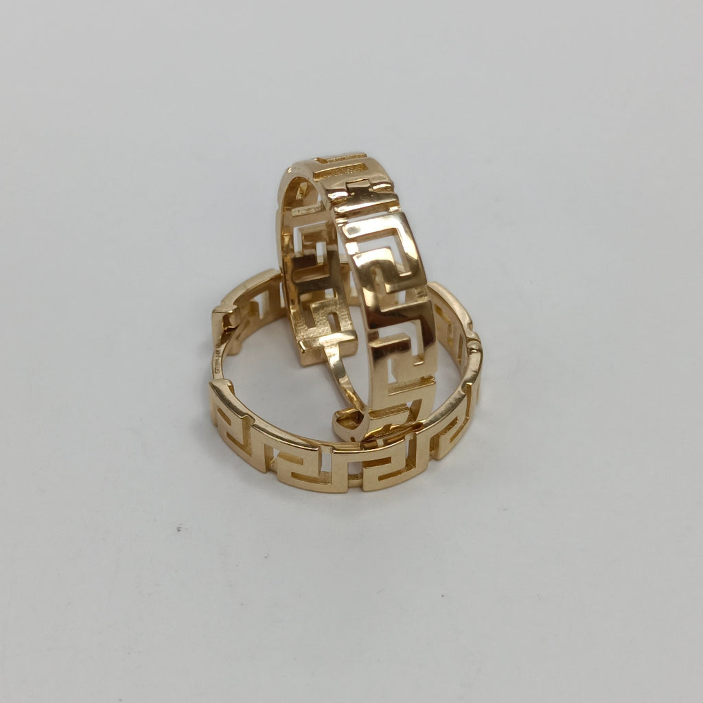 ARETES ARRACADA C GRECAS 14K 7.5 GR (NUEVO)