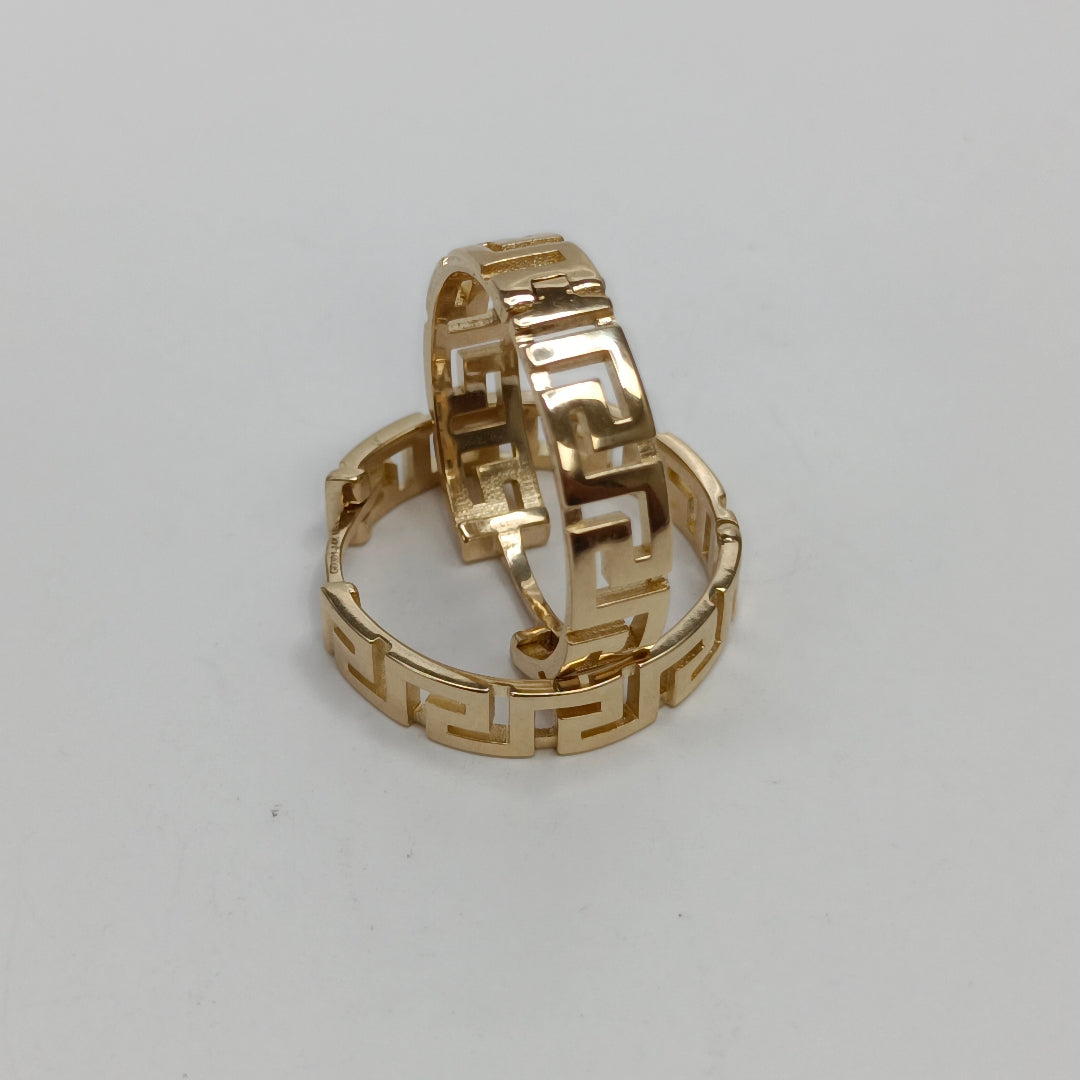 ARETES ARRACADA C GRECAS 14K 7.5 GR (NUEVO)