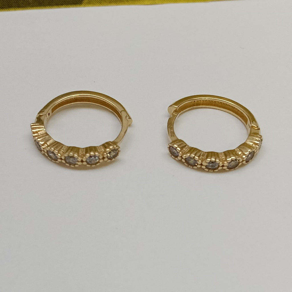 ARETES HUGGIES C CIRCONIAS 14K 2 GR (NUEVO)