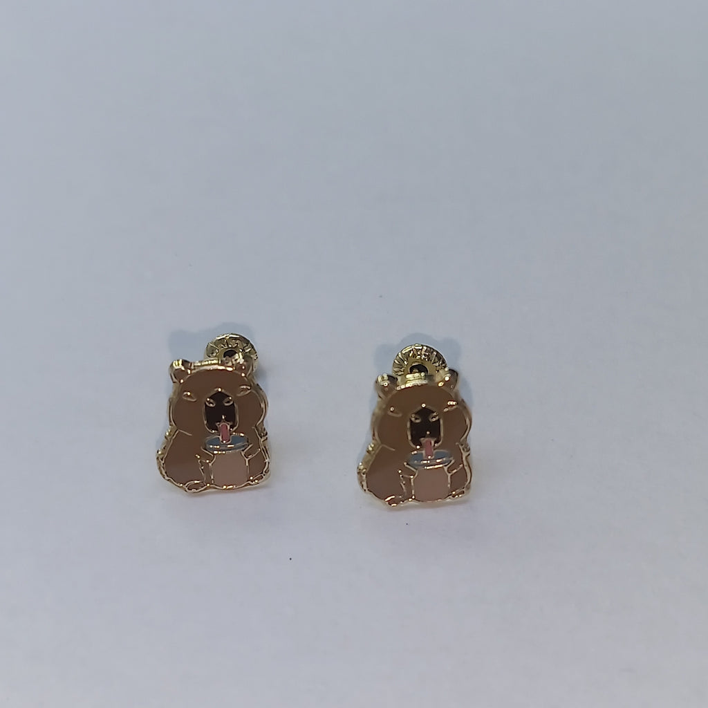 BROQUELES BROQUEL FIG CAPIBARA 14K 0.2657 GR (NUEVO)