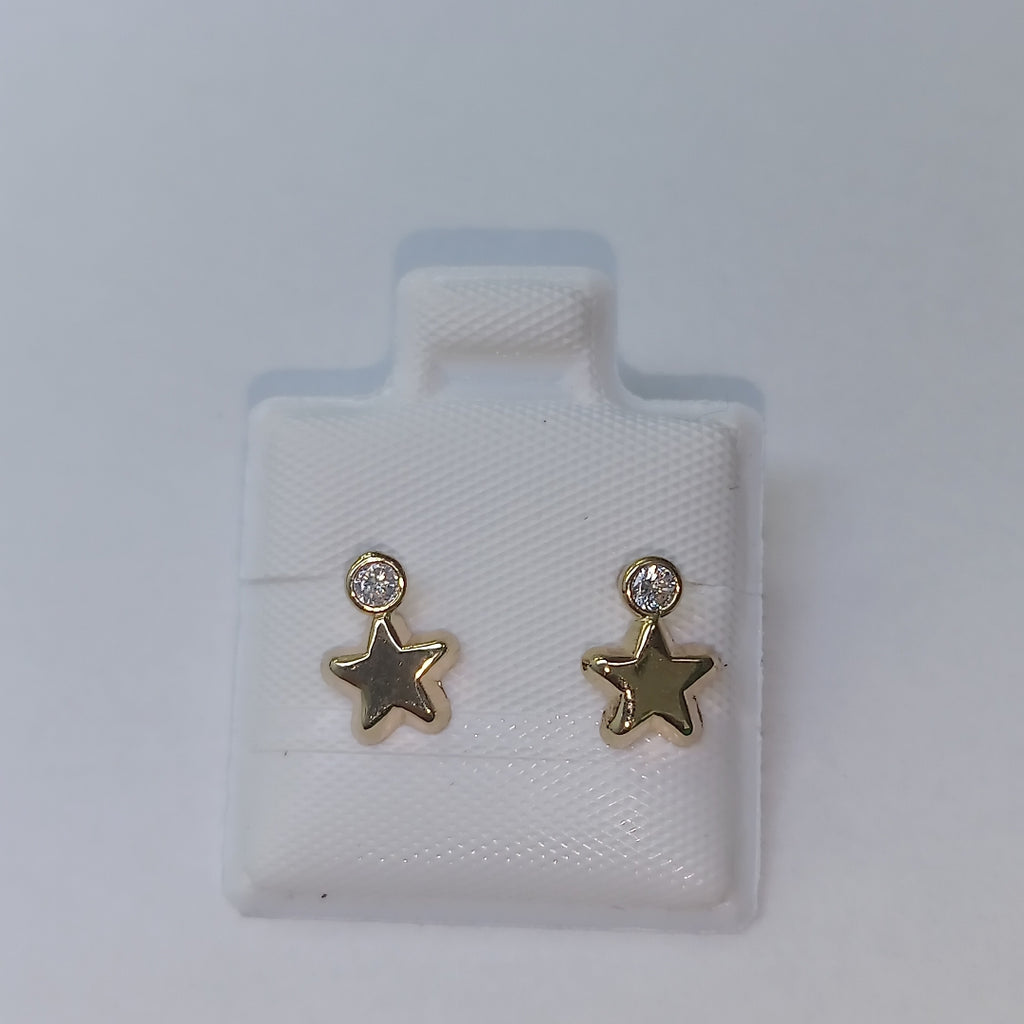 BROQUELES BROQUEL FIG ESTRELLA C CIRCONIA 14K 0.2603 GR (NUEVO)