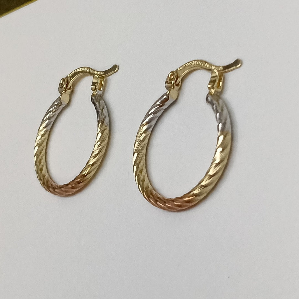 ARETES TEJIDO ARRACADAS TZL COMBINADAS 14K 1.8 GR (NUEVO)