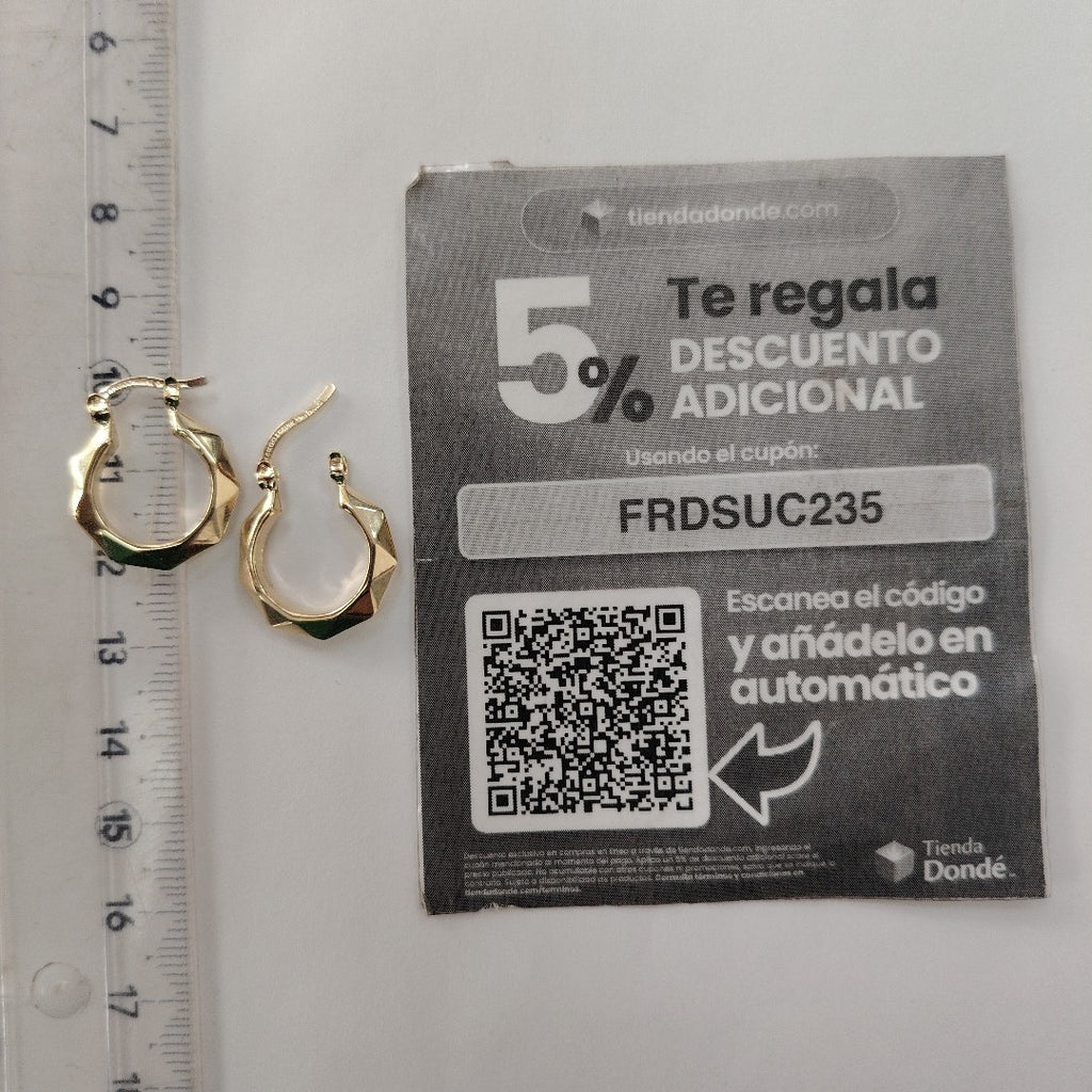 ARETES TEJIDO ARRACADAS FACETADAS 14K 1.8 GR (NUEVO)