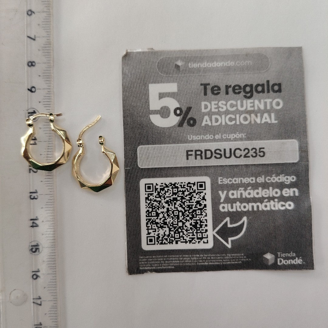 ARETES TEJIDO ARRACADAS FACETADAS 14K 1.8 GR (NUEVO)