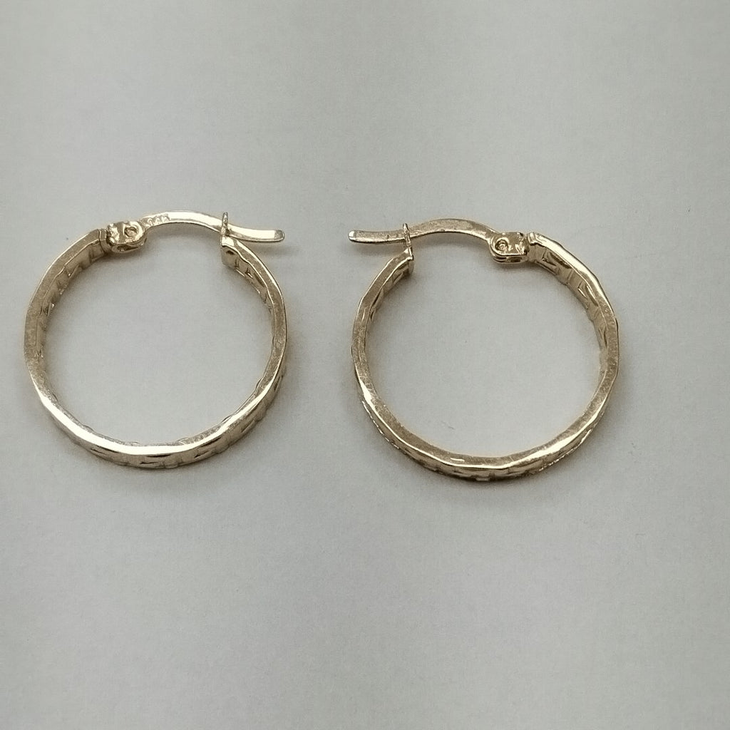 ARETES ARRACADA CON GRECAS 14K 2 GR (NUEVO)