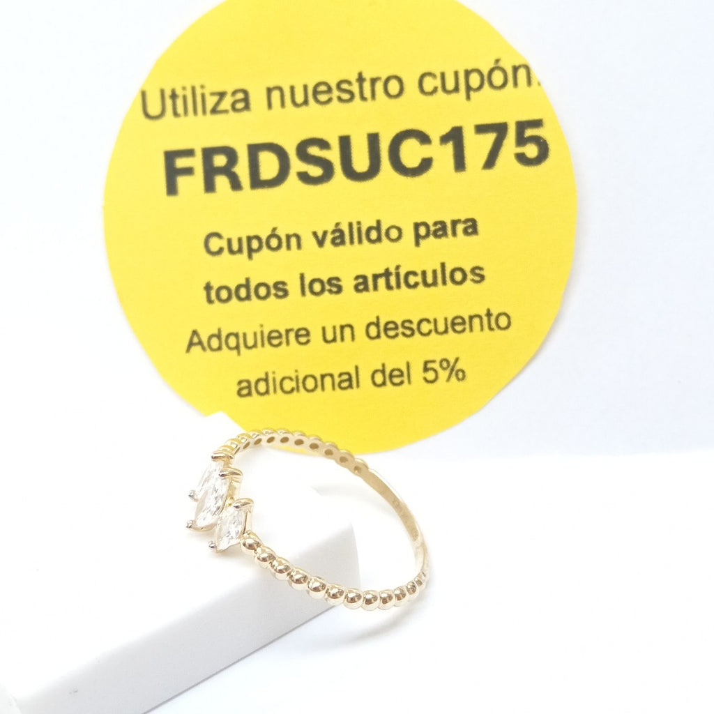 ANILLOS CON CIRCONIAS 10K TALLA 9 1.2 GR (NUEVO)