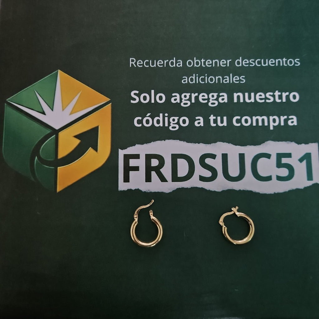 ARETES TEJIDO ARRACADAS LISAS 14K 1.6 GR (NUEVO)