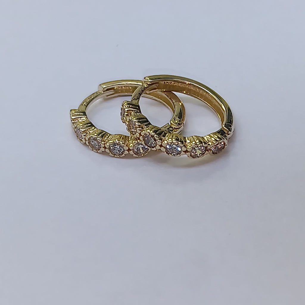 ARETES ARRACADA C CIRCONIAS 14K 2.1 GR (NUEVO)