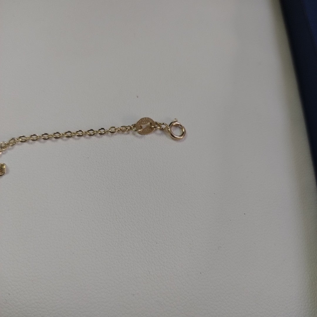 PULSERA TEJIDO ESPECIAL FIG FLORES 14K 18 CM 2 GR (NUEVO)