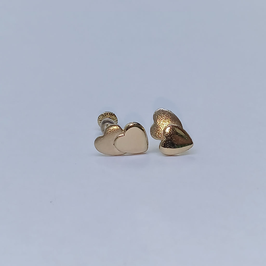 BROQUELES BROQUEL CORAZON DOBLE 14K 0.2171 GR (NUEVO)