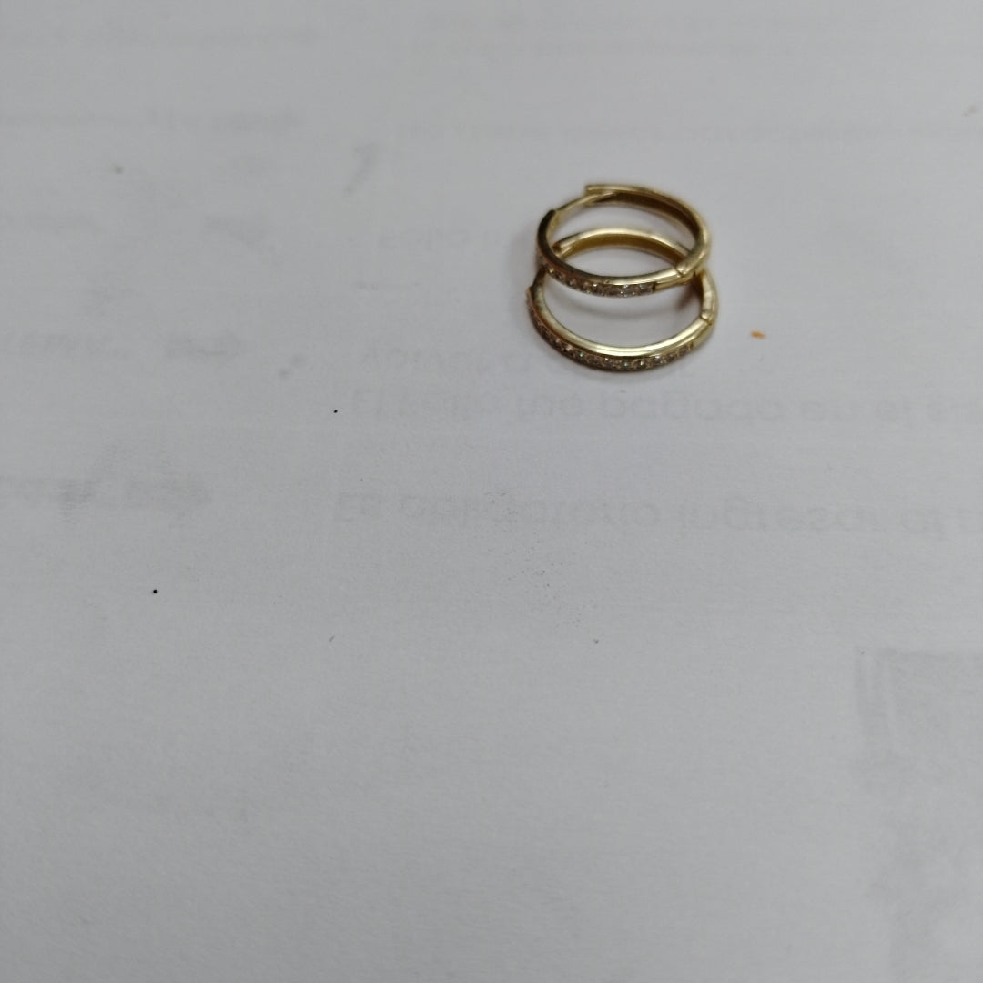 ARETES ARRACADAS C CIRCONIAS 14K 2 GR (NUEVO)