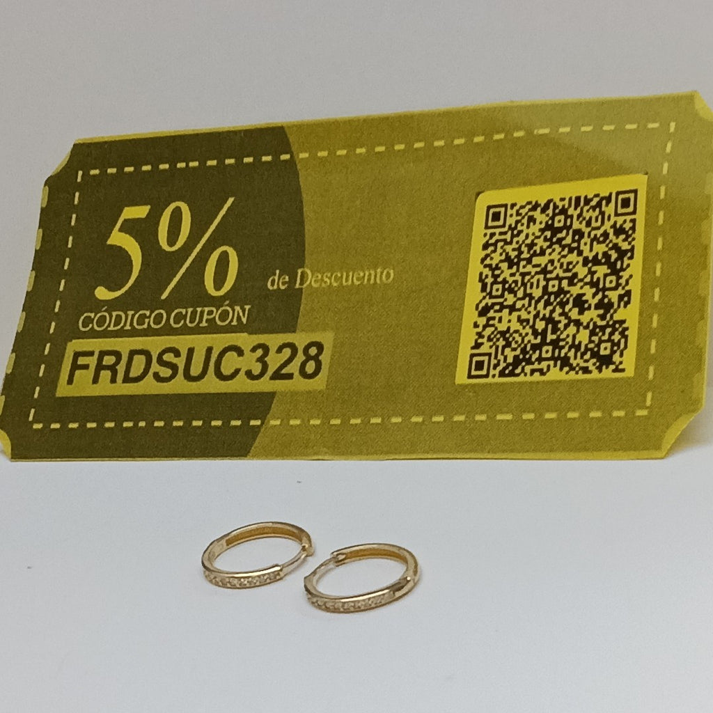 ARETES HUGGIES C CIRCONIA 14K 1.8 GR (NUEVO)