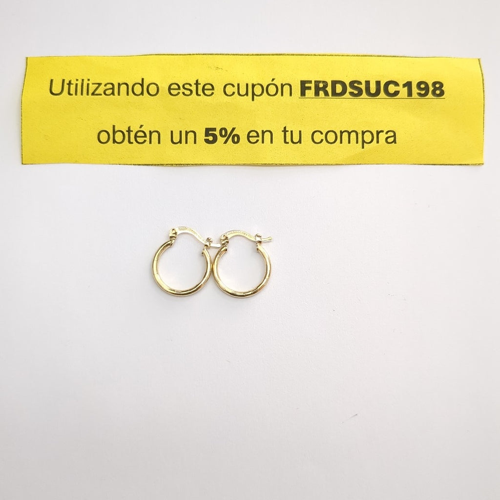 ARETES ARRACADAS ESTRIADAS 14K 1.4 GR (NUEVO)
