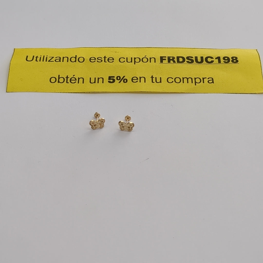 BROQUELES BROQUEL FIG MARIPOSA 14K 0.2668 GR (NUEVO)