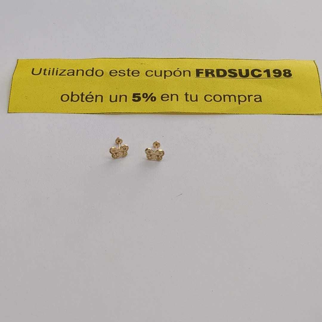 BROQUELES BROQUEL FIG MARIPOSA 14K 0.2668 GR (NUEVO)