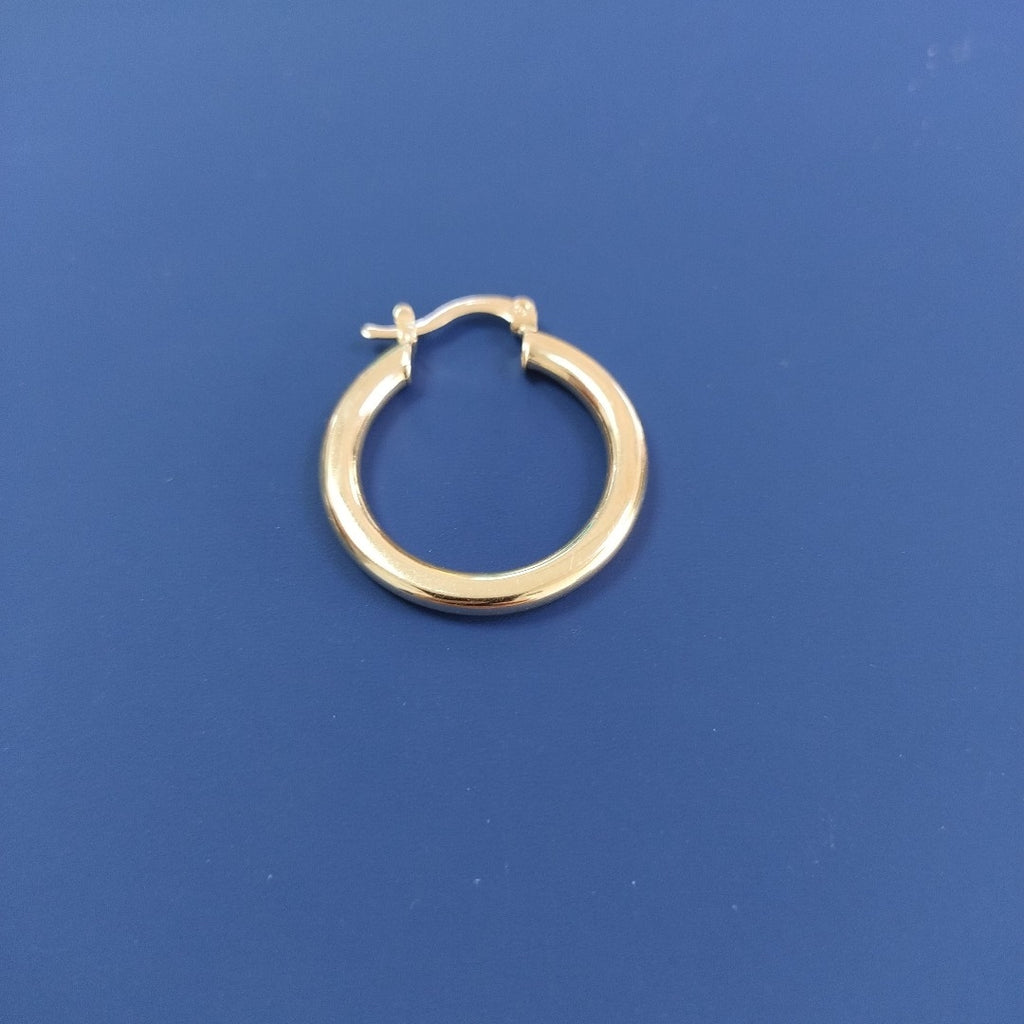 ARETES TEJIDO ARRACADA LISA 14K 2 GR (NUEVO)
