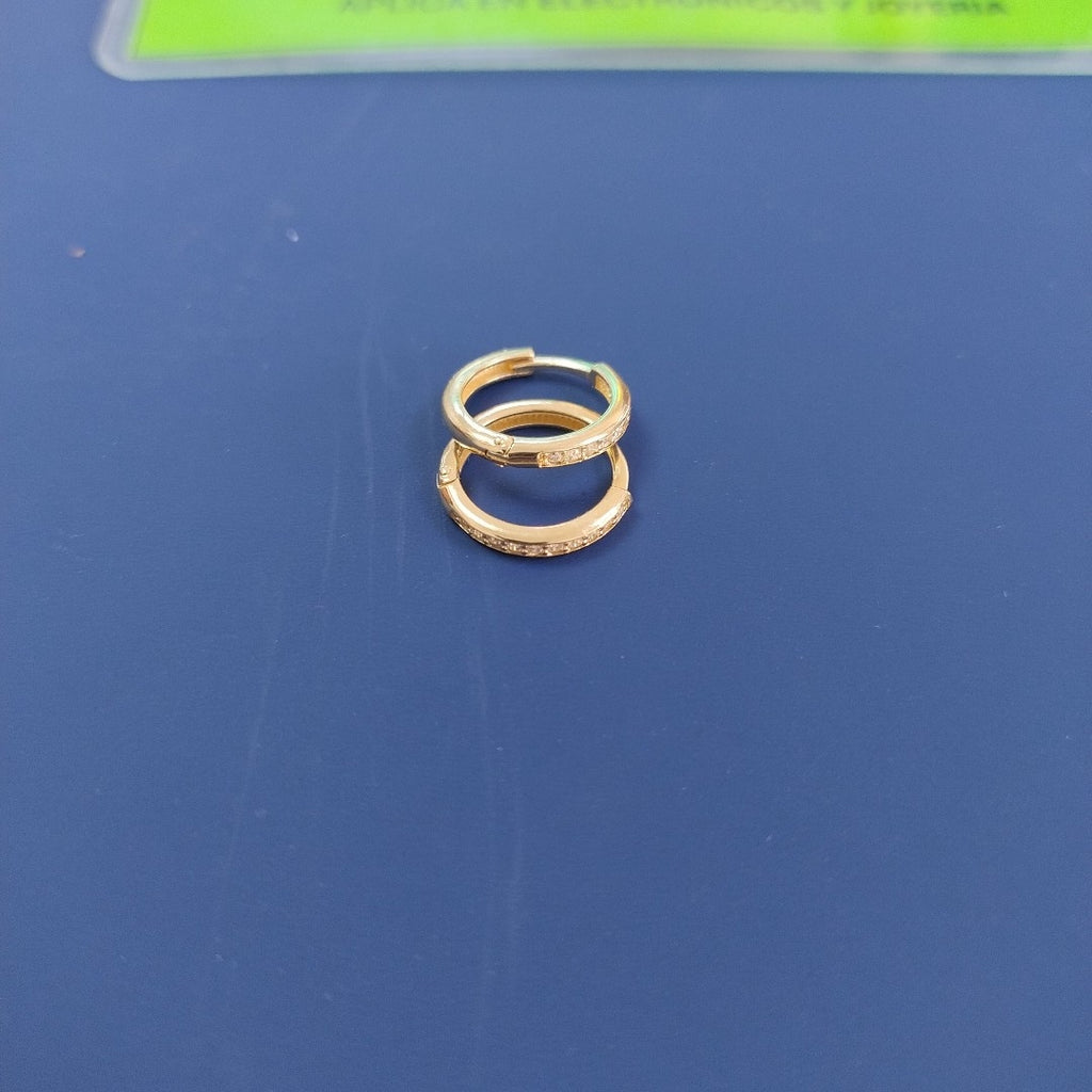 ARETES HUGGIES C CIRCONIA 14K 1.6 GR (NUEVO)
