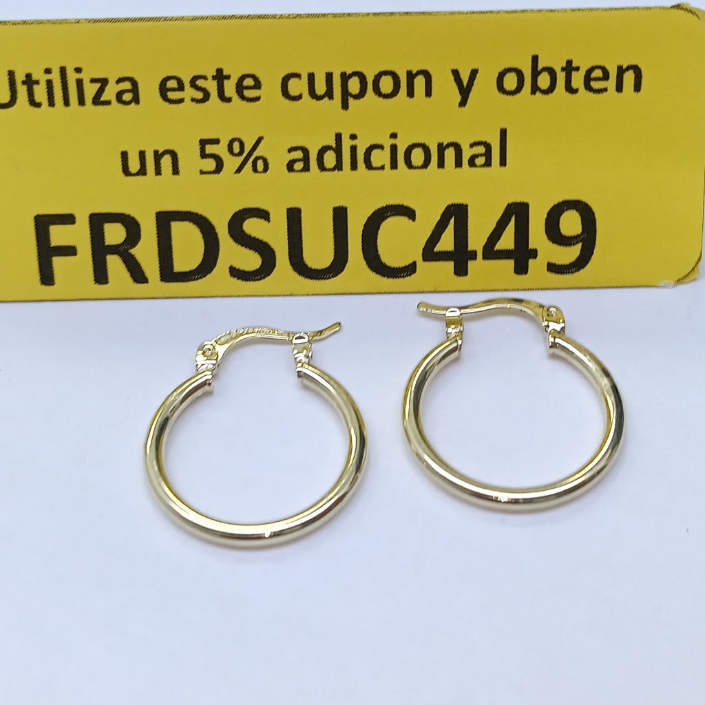 ARETES TEJIDO ARRACADAS LISAS 14K 1.1 GR (NUEVO)