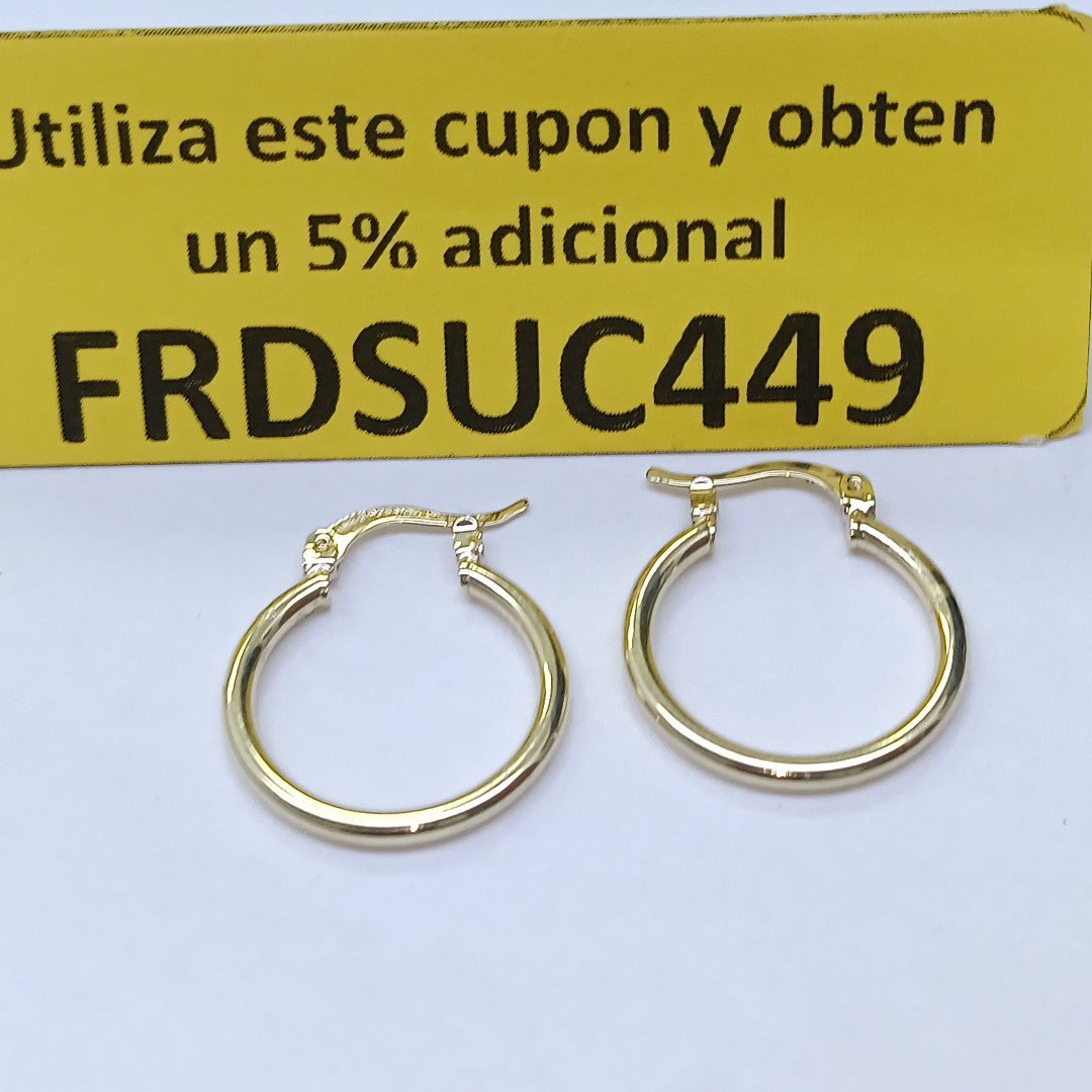 ARETES TEJIDO ARRACADAS LISAS 14K 1.1 GR (NUEVO)