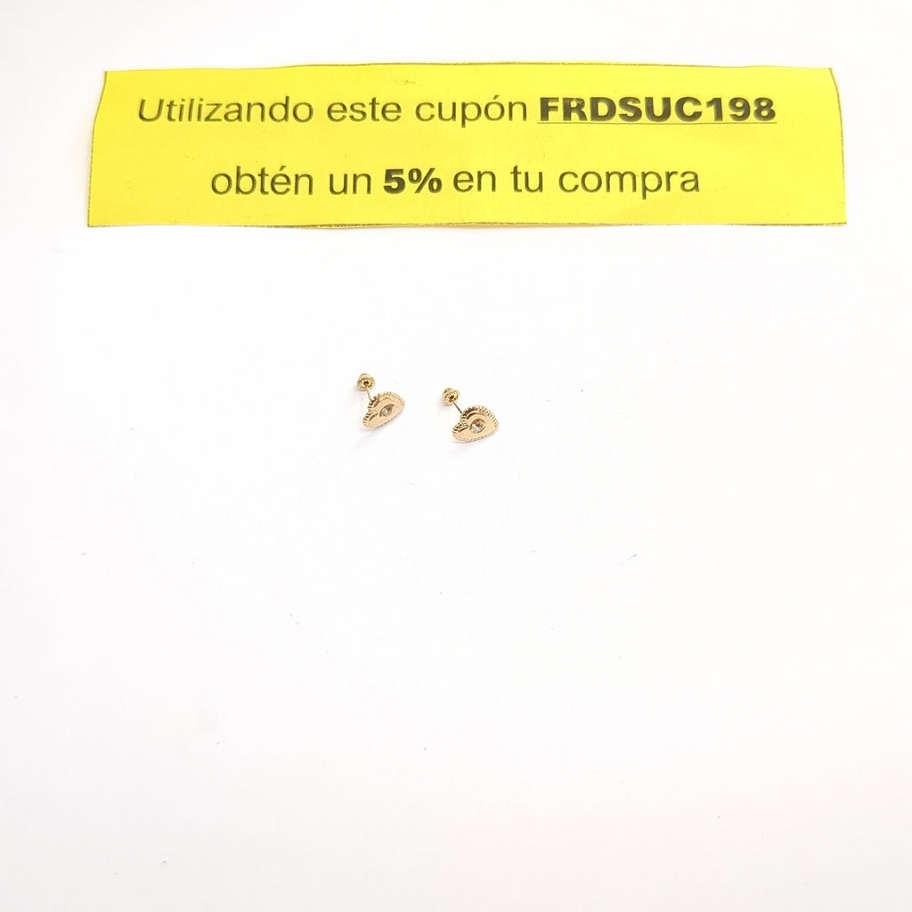 BROQUELES BROQUEL FIG CORAZON C CIRCONIA 14K 0.2614 GR (NUEVO)