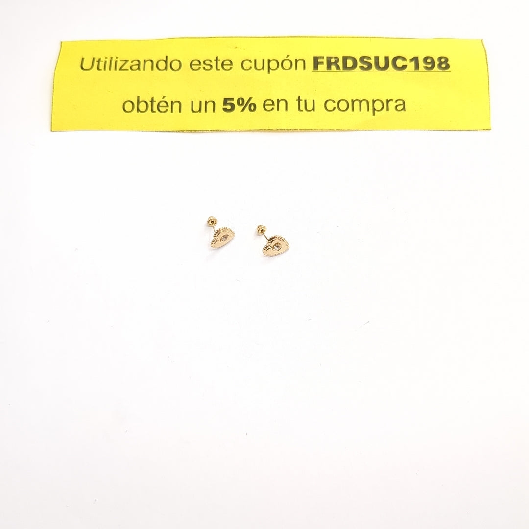 BROQUELES BROQUEL FIG CORAZON C CIRCONIA 14K 0.2614 GR (NUEVO)