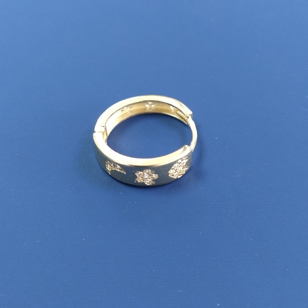 ARETES TEJIDO HUGGIES CON CIRCONIAS 14K 2.8 GR (NUEVO)