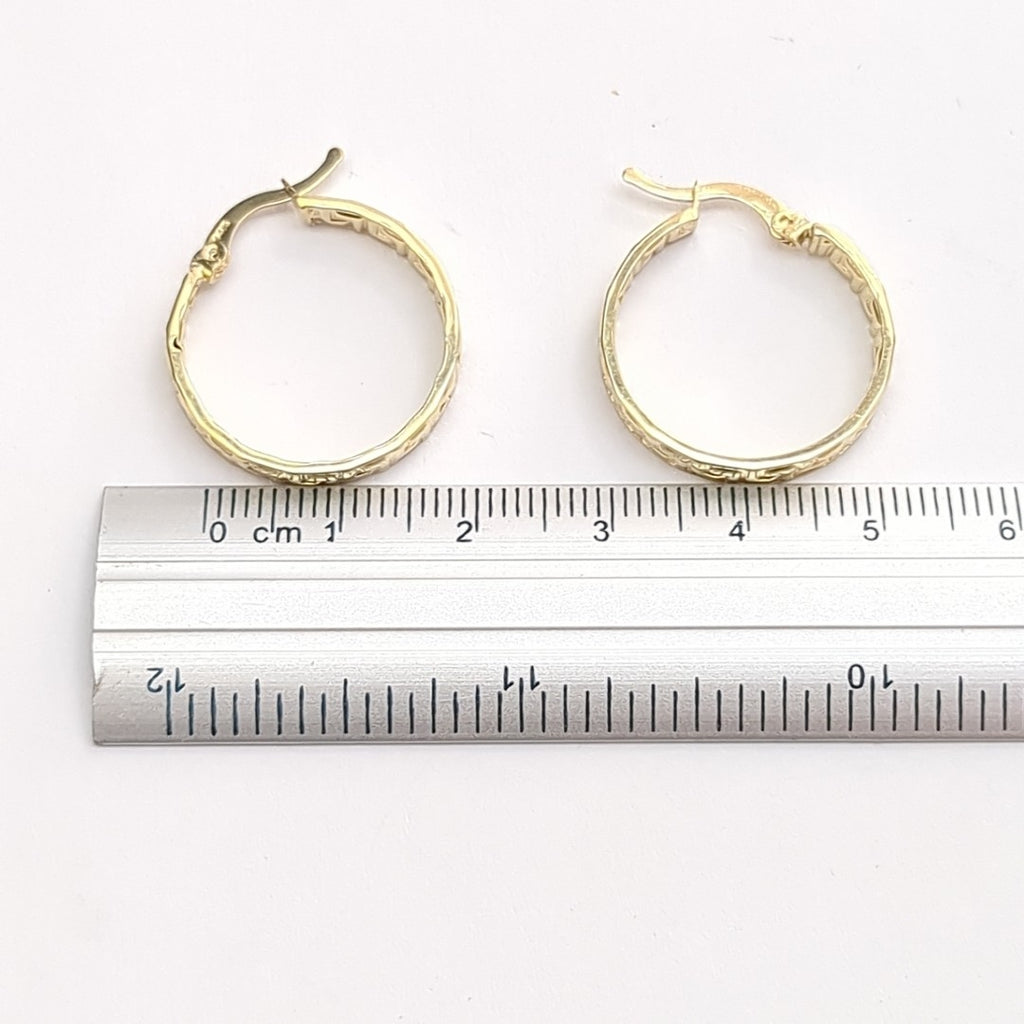 ARETES ARRACADA CON GRECAS 14K 2.1 GR (NUEVO)