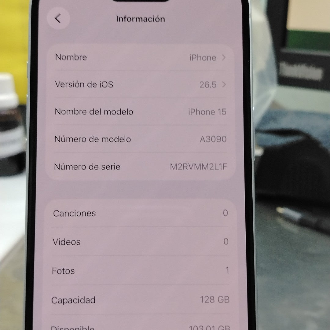 CELULAR APPLE IPHONE 15 A3090 128 GB 6 GB RAM (SEMINUEVO)
