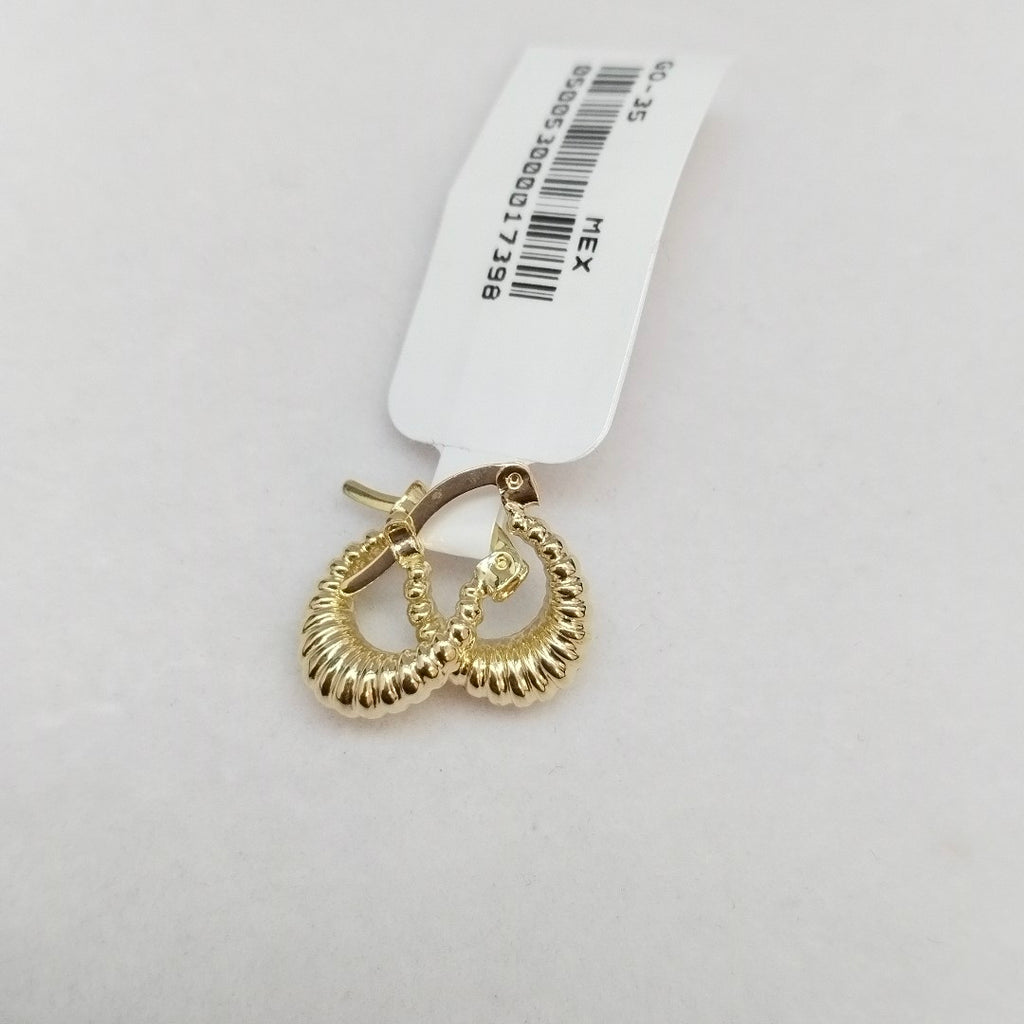 ARETES ARRACADA ESTRIADAS 14K 1 GR (NUEVO)