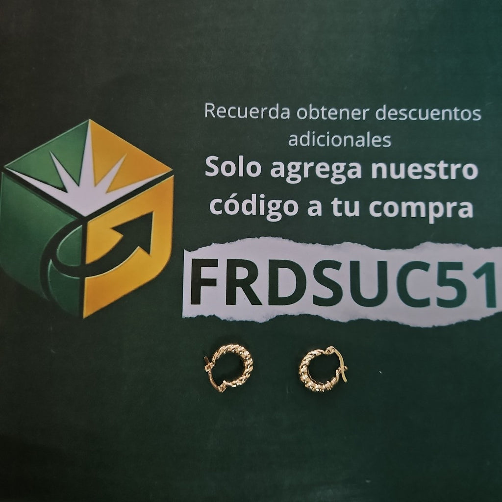 ARETES ARRACADAS TZL HUECAS 14K 1.5 GR (NUEVO)