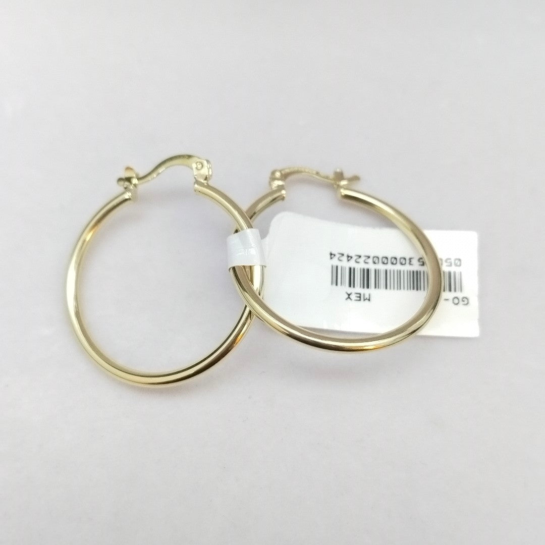 ARETES TEJIDO ARRACADAS LISAS 14K 1.5 GR (NUEVO)