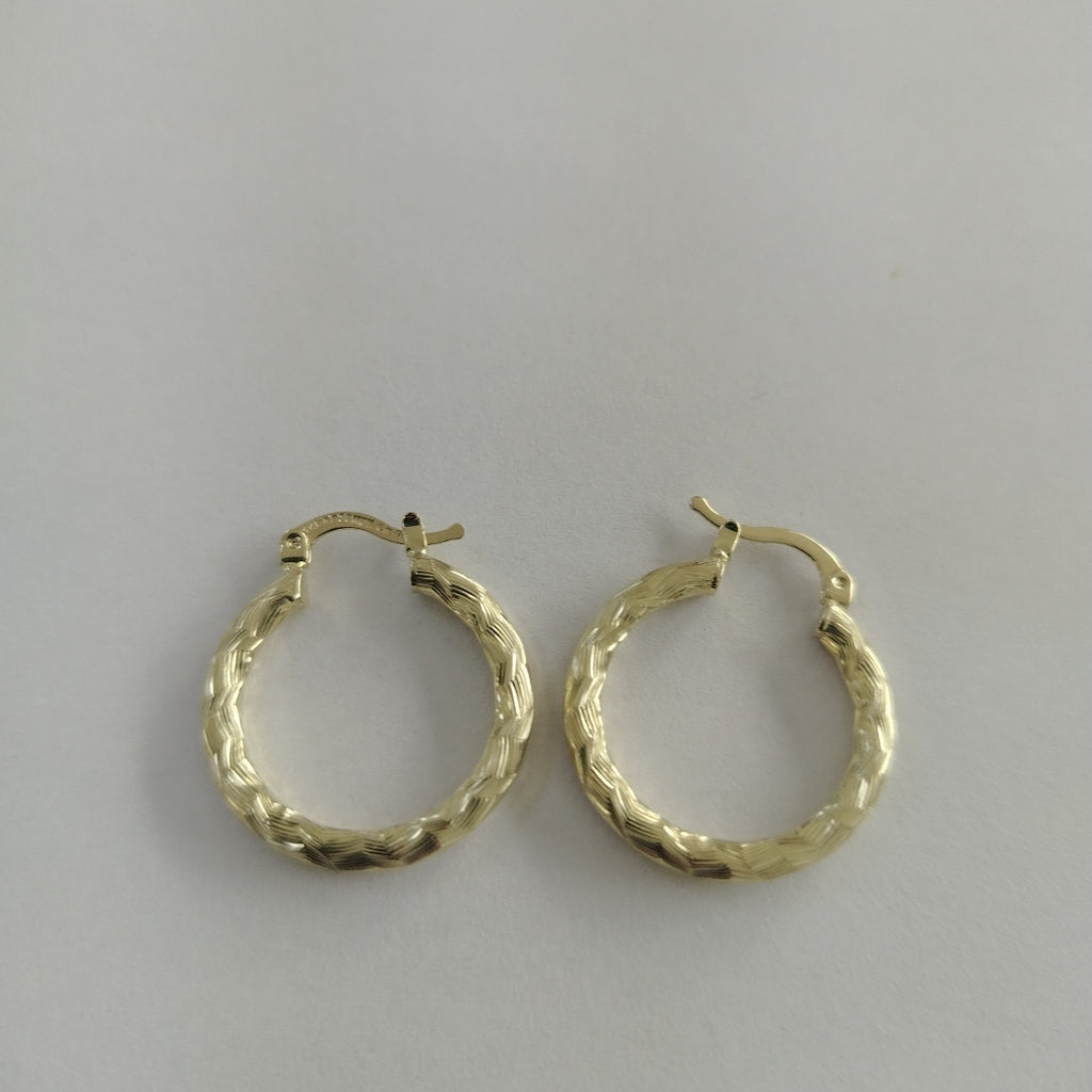 ARETES TEJIDO ARRACADA LABRADA 14K 2.7 GR (NUEVO)