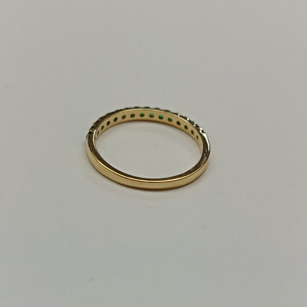 ANILLO ANILLITO MEDIA CHURUMBELA C PDRAS COLOR VERDE 14K 7 TALLA 1.5 GR (NUEVO)