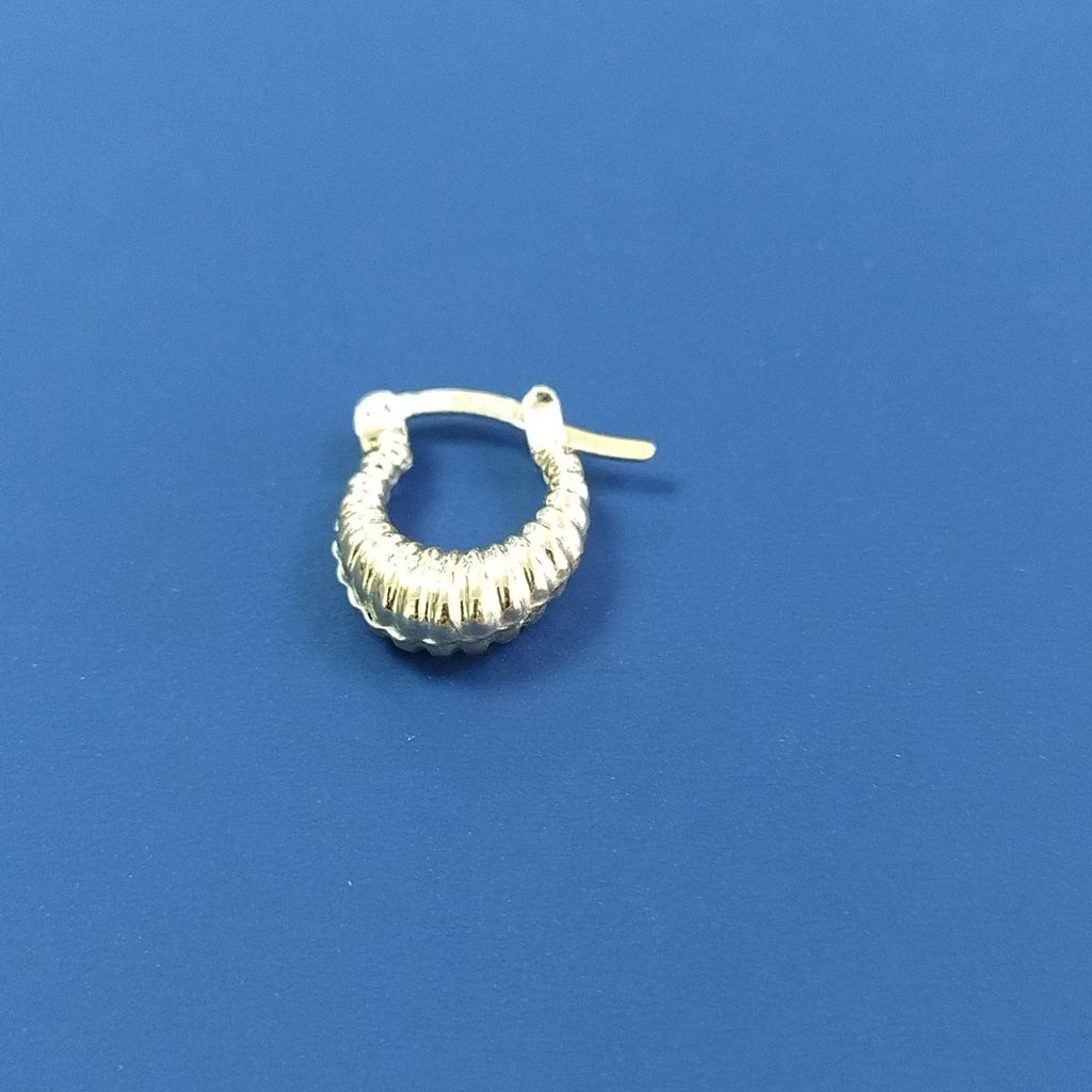 ARETES ARRACADA ESTRIADAS 14K 1.1 GR (NUEVO)