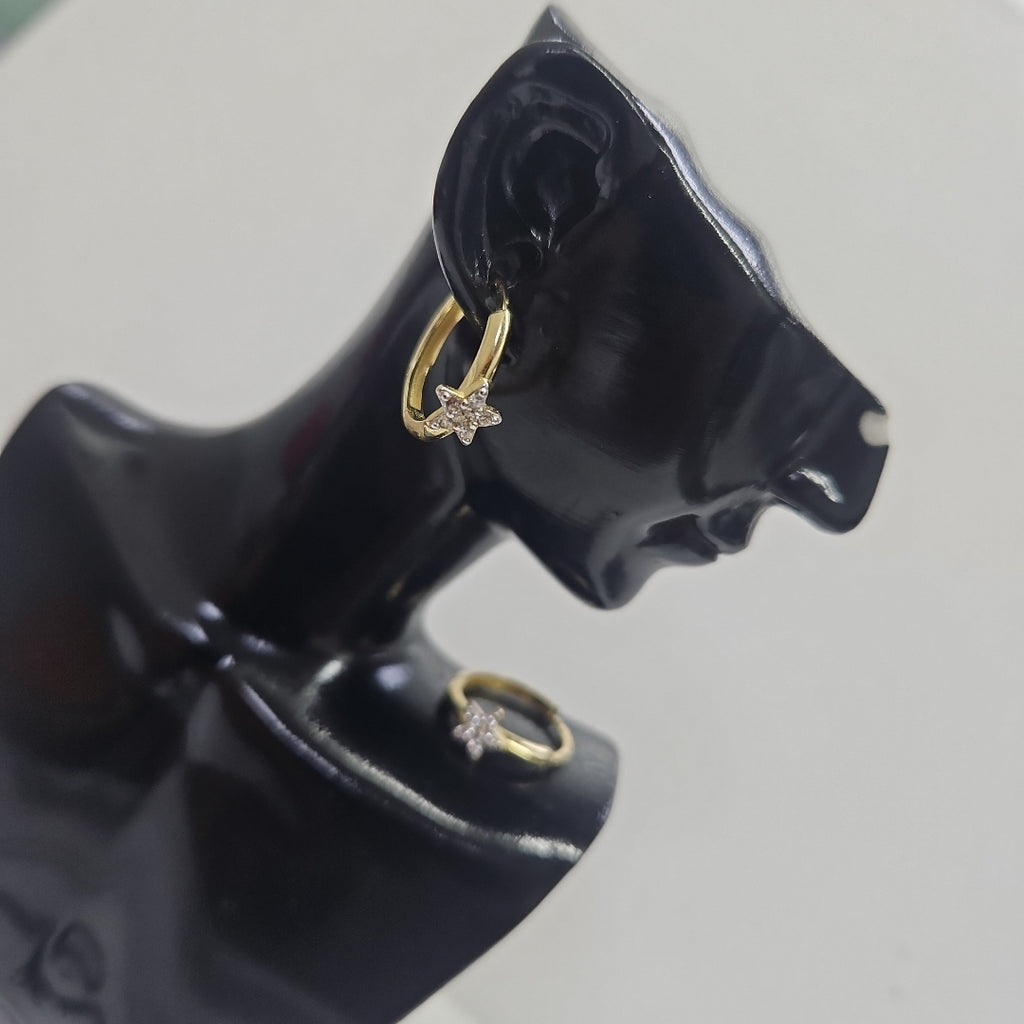 ARETES ARRACADAS FIG ESTRELLA CIRCONIAS 10K 1.6 GR (NUEVO)