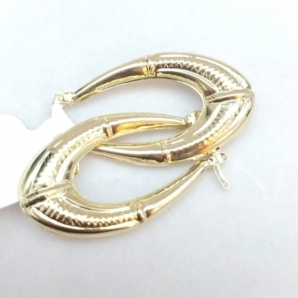 ARETES ARRACADAS ESTRIADAS 14K 2.6 GR (NUEVO)