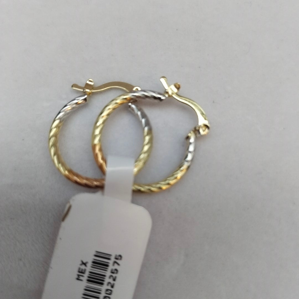 ARETES TEJIDO ARRACADAS TZL COMBINADAS 14K 1.8 GR (NUEVO)