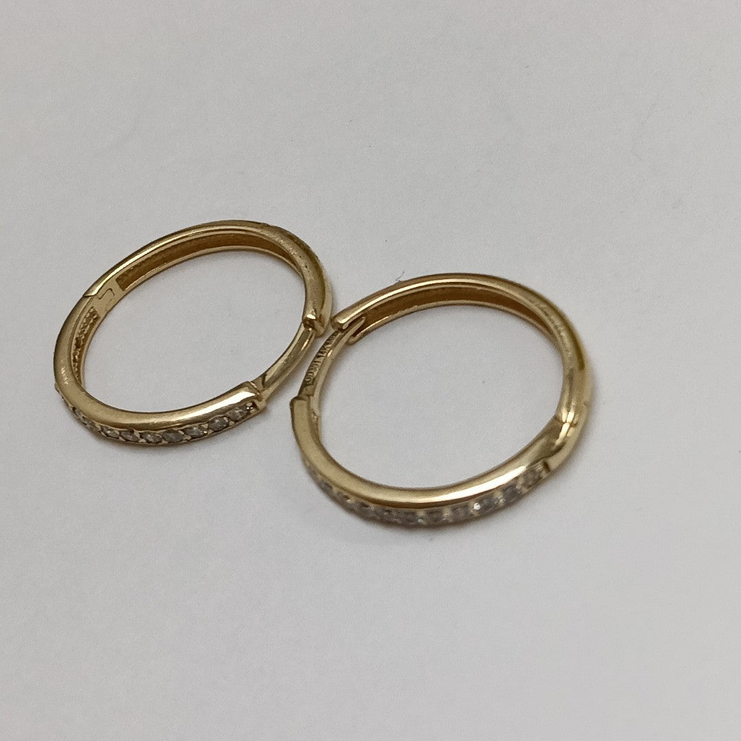 ARETES ARRACADAS C CIRCONIAS 14K 1.8 GR (NUEVO)