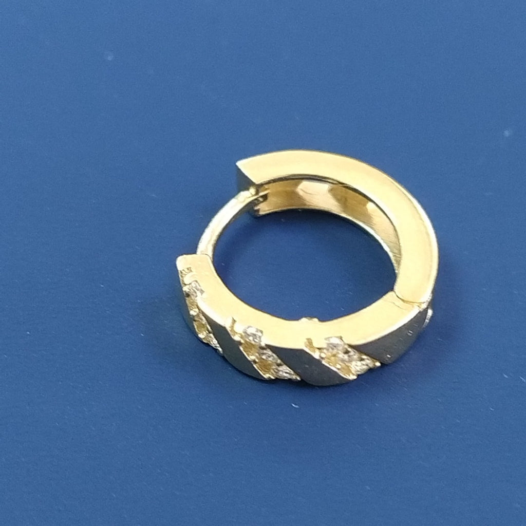 ARETES HUGGIES CON CIRCONIAS 14K 2.3 GR (NUEVO)