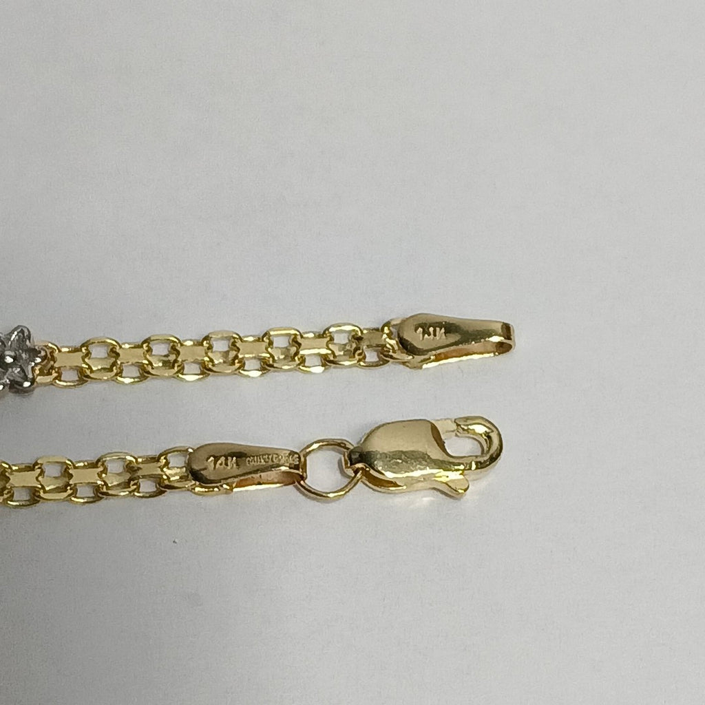 PULSERA ESPECIAL C FLORES 14K 18 CM 2.9 GR (NUEVO)